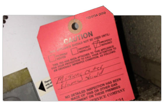 What does it mean when you receive a gas company red tags